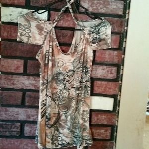 Boston Proper top NWT sz L, brown&black